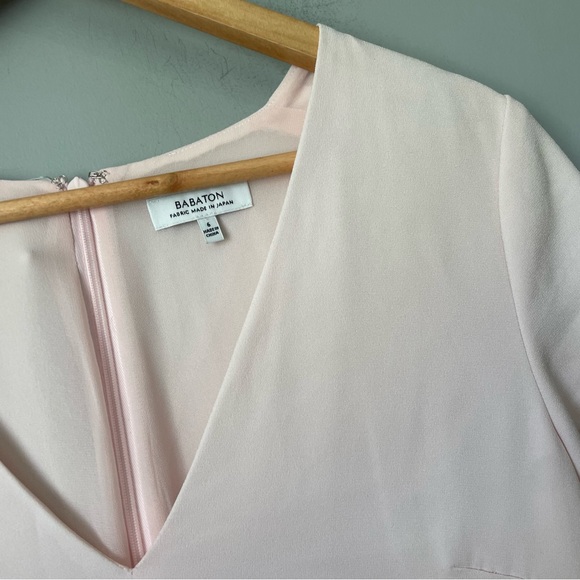 Aritzia Babaton Jameson Mini Sheath Dress Mauve Chalk Pink Blush EUC Size 6 - Picture 2 of 10